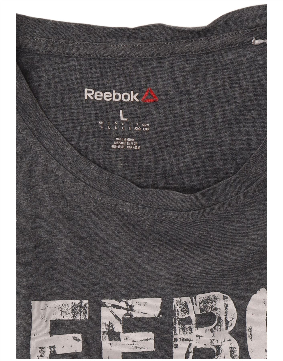 Reebok Herren Graphic T-Shirt Top Large Grau