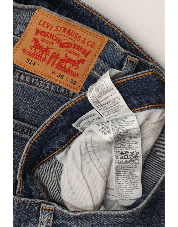 Levi's Herren 514 Straight Jeans W36 L32 Blaue Baumwolle