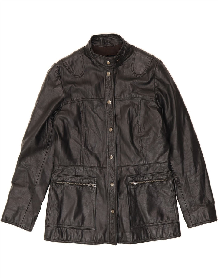 CONBIPEL Womens Leather Jacket IT 44 Medium Black Leather Vintage Conbipel and Second-Hand Conbipel from Messina Hembry 