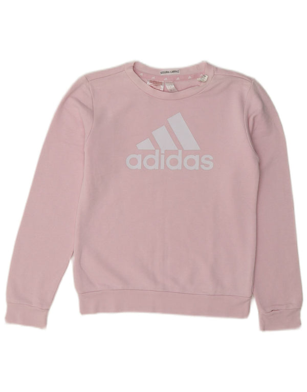 Adidas Mädchen Grafik Sweatshirt Pullover 9–10 Jahre Rosa Baumwolle