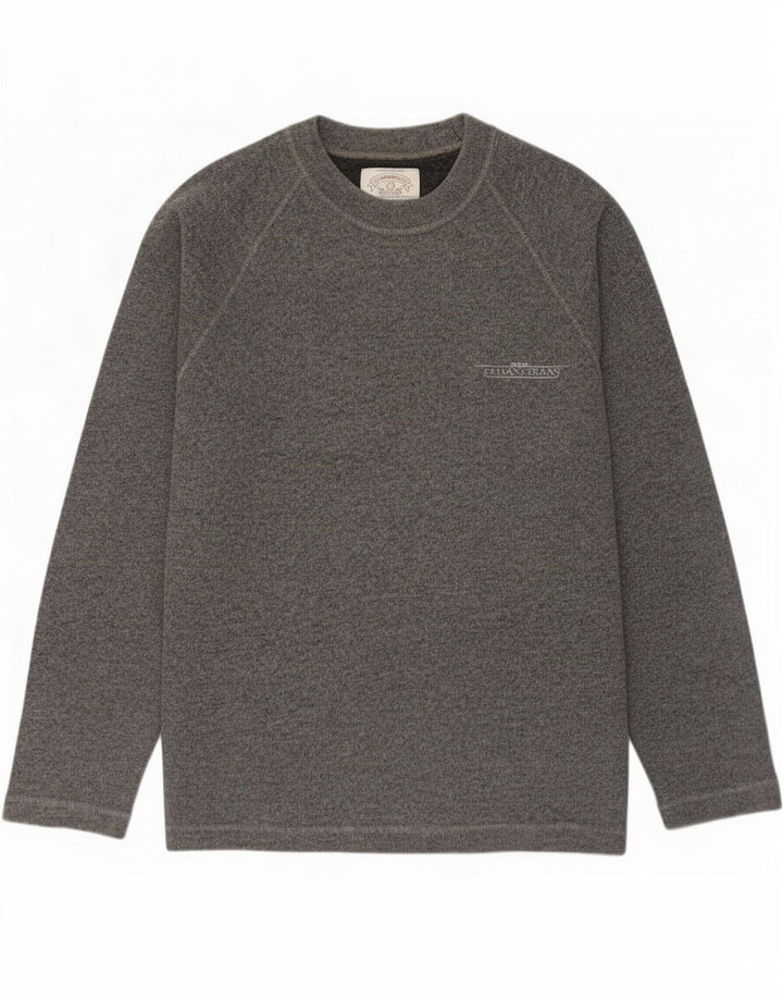 Armani Jeans Herren-Pullover mit Rundhalsausschnitt, groß, graue Baumwolle