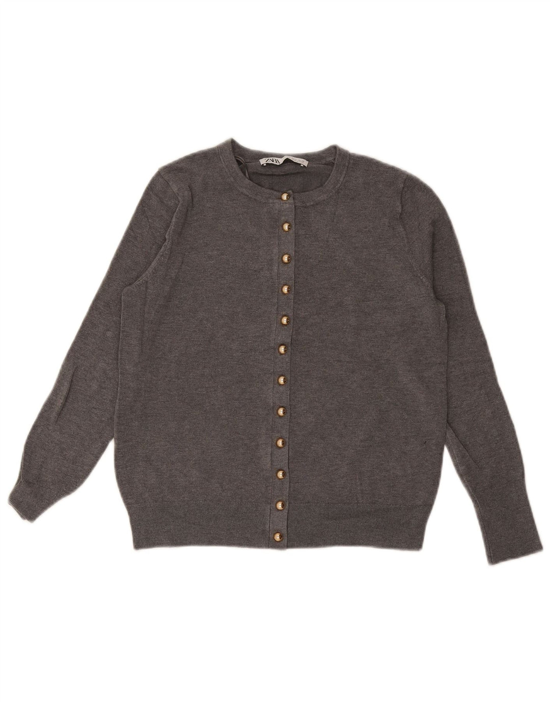 Zara Damen Strickjacke UK 12 Mittelgraue Viskose