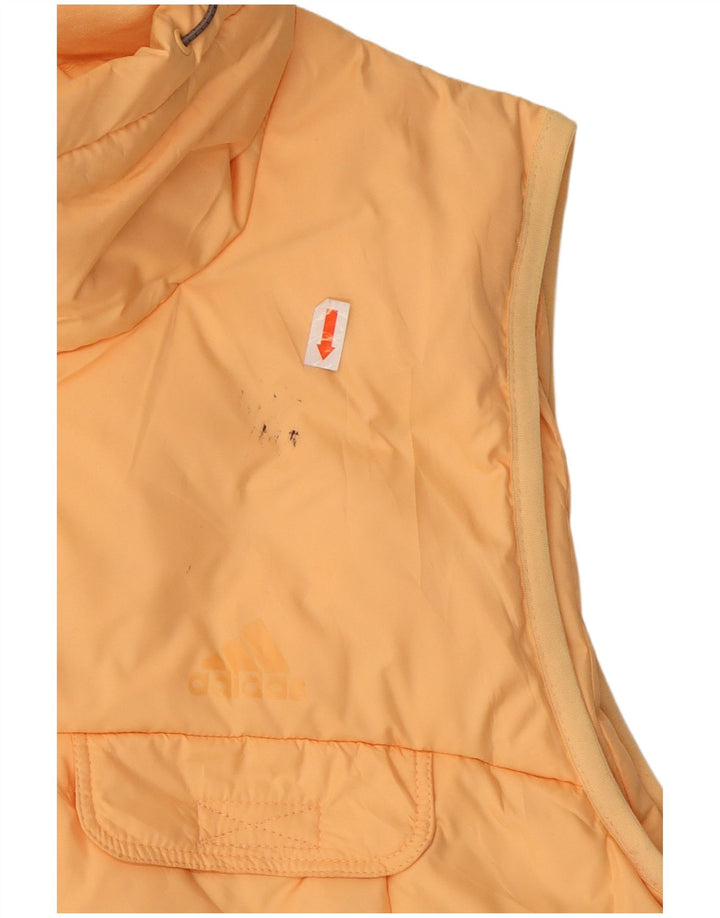 ADIDAS Damen Wattierte Weste UK 10 Small Orange Polyester