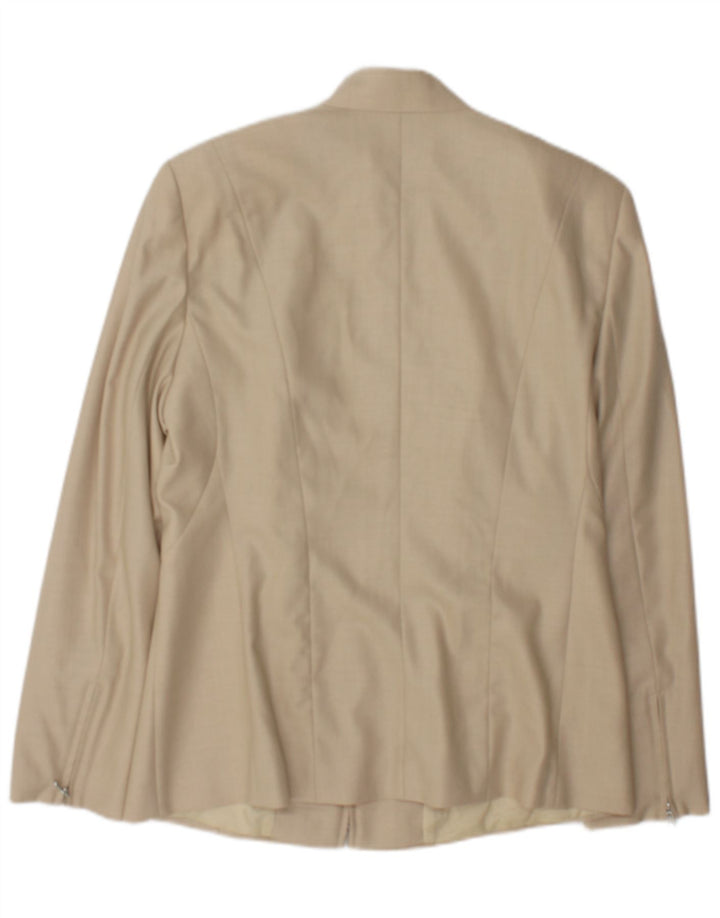 Escada Damen Blazer Jacke IT 40 Small Beige Wolle