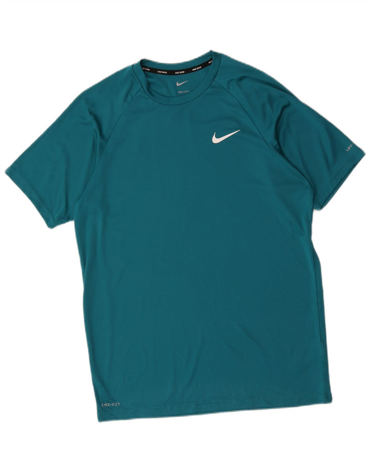 Nike Herren Dri Fit T-Shirt Top Mittelblaues Polyester