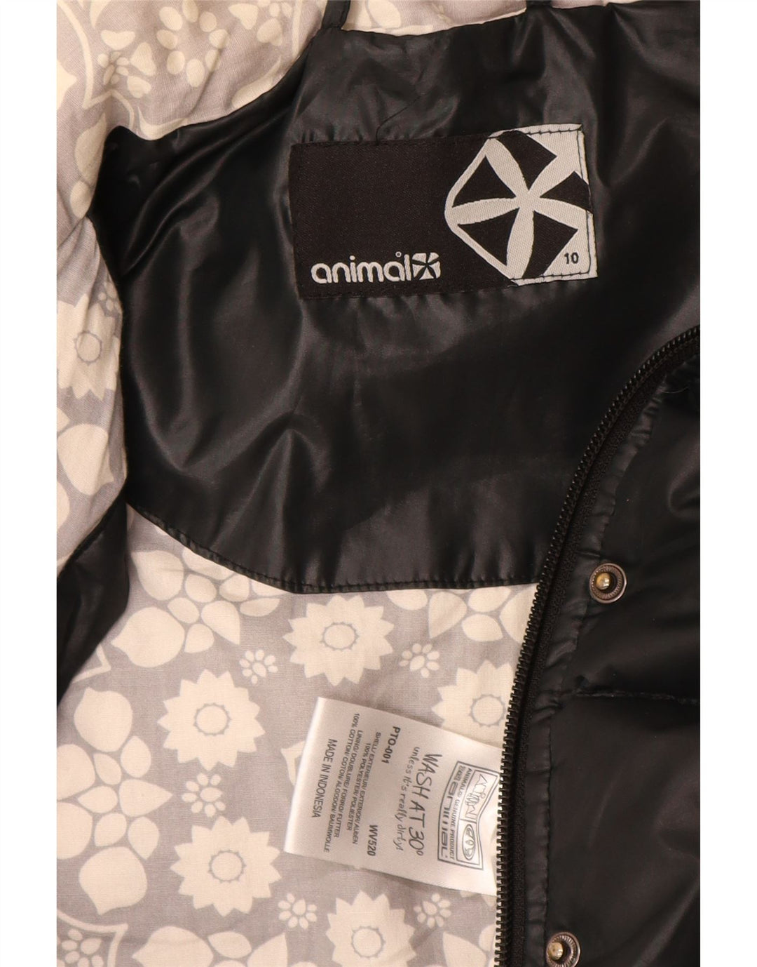 Animal Damen-Übergröße, gepolsterte Weste, UK 10, Größe S, Schwarz, Polyester