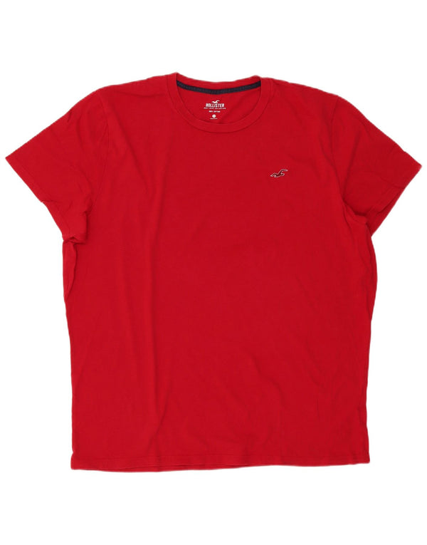 Hollister Herren T-Shirt Top 2XL Rote Baumwolle