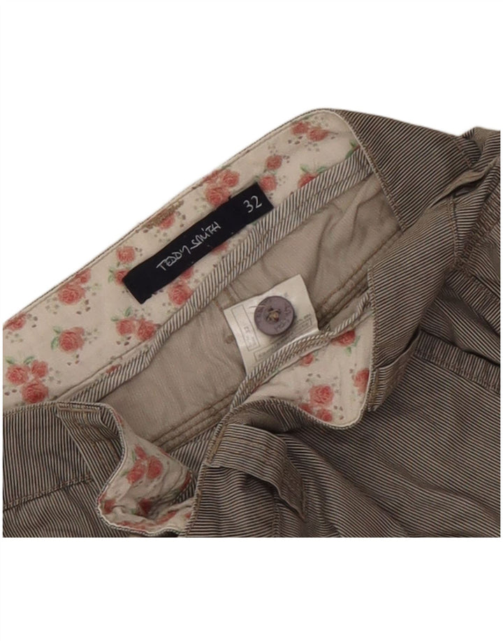 Teddy Smith Herren Cargoshorts W32 mittelgraue Nadelstreifen-Baumwolle
