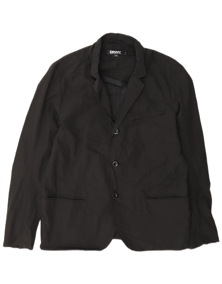 Dkny Herren-Blazer mit 3 Knöpfen, Gr. 40, Größe L, Schwarz, Baumwolle