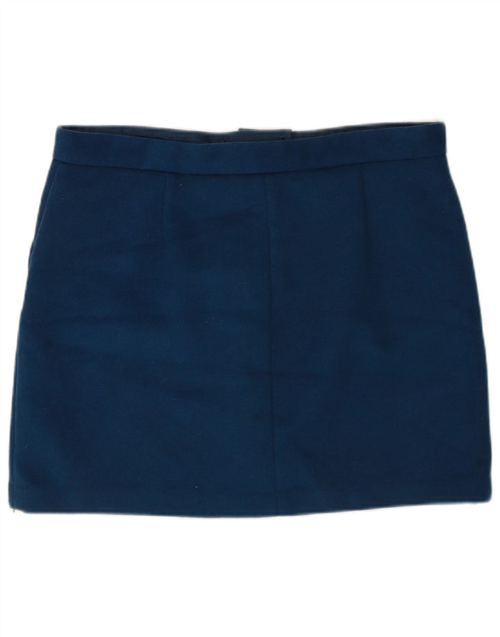 Marks & Spencer Damen Minirock UK 18 XL W36 Blau Polyester