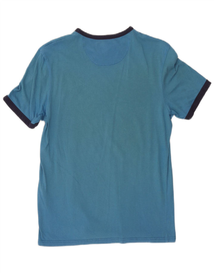 Lyle & Scott Herren T-Shirt Top Small Blau Colourblock Baumwolle