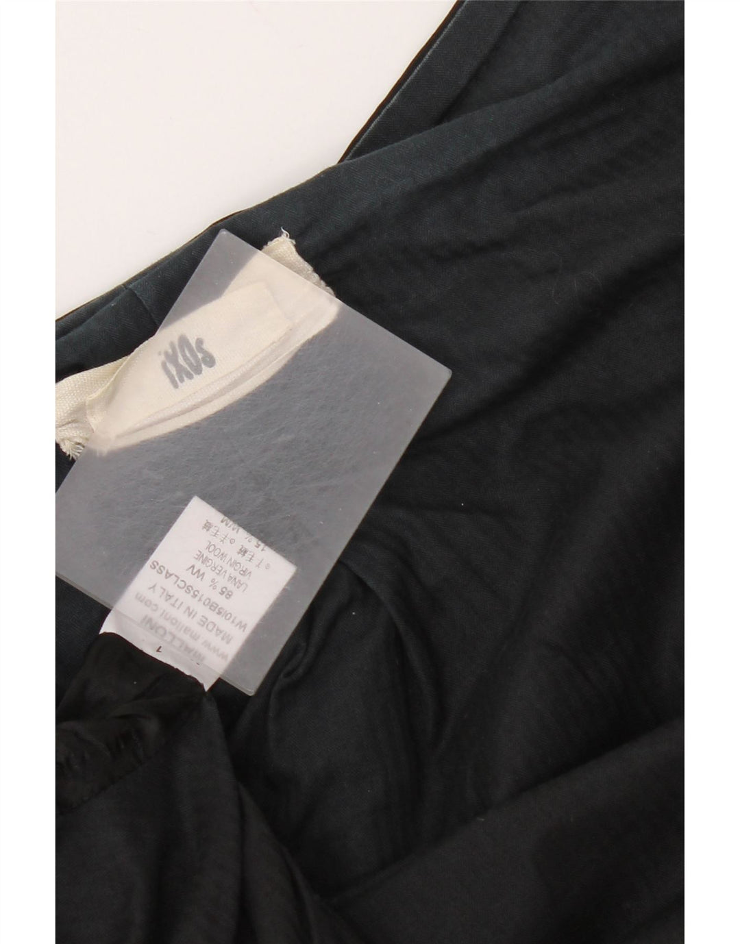 Vintage Damen Offener Mantel UK 10 Kleine schwarze Schurwolle