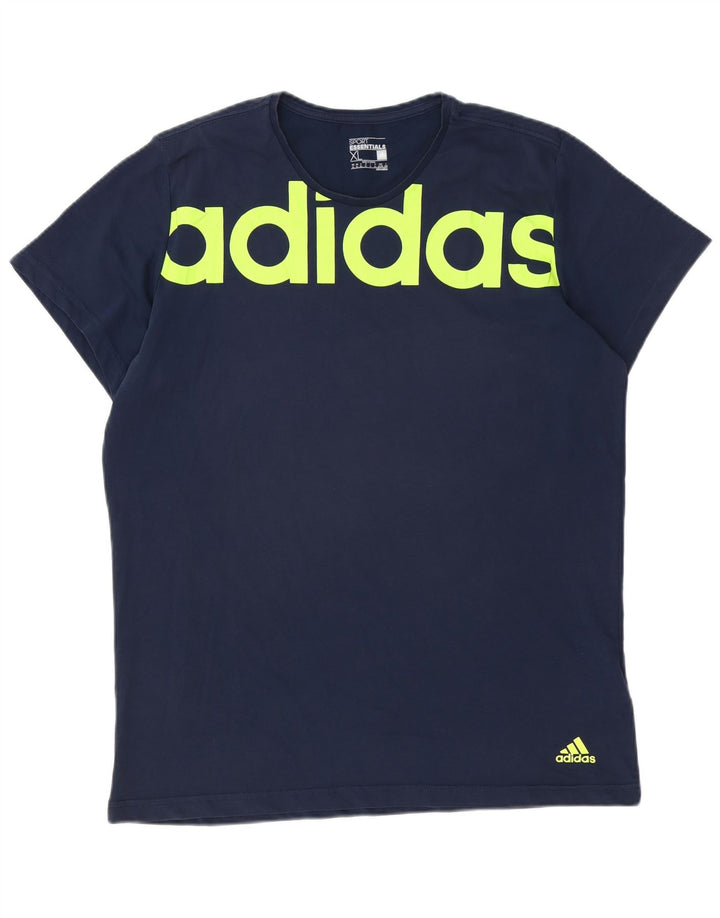 ADIDAS Herren Climalite Graphic T-Shirt Top XL Marineblau Baumwolle