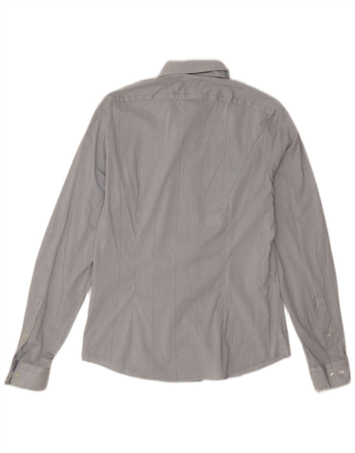 Calvin Klein Herren Extra Slim Fit Hemd Größe 15 Mittelblau kariert