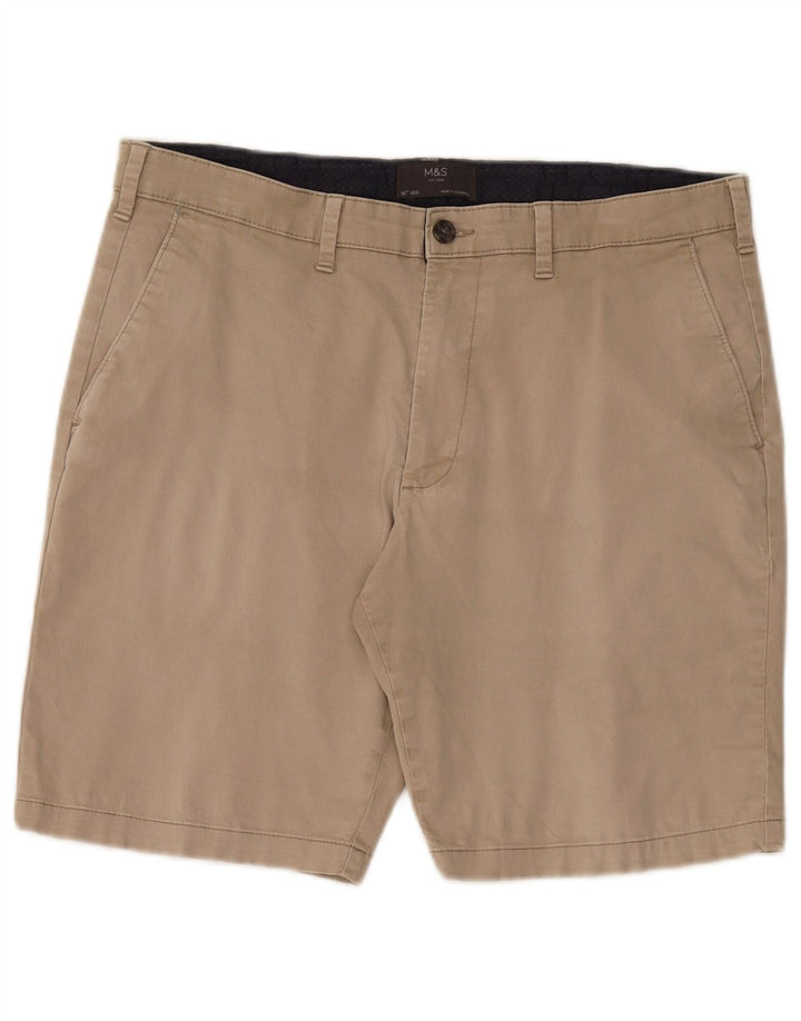 Marks & Spencer Herren Chinoshorts W36 Large Beige Baumwolle