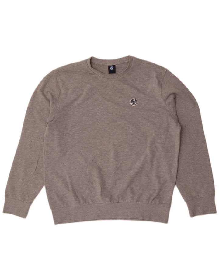 North Sails Herren-Sweatshirt-Pullover, große graue Baumwolle