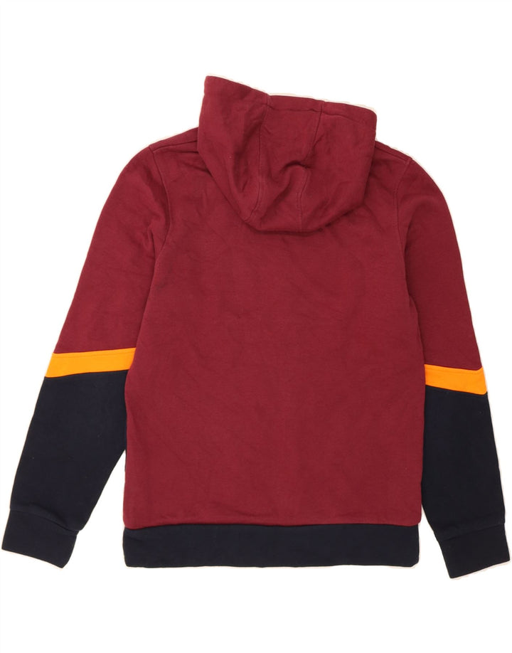 JACK & JONES Mens Core Hoodie Jumper Medium Burgundy Colourblock Polyester Vintage Jack & Jones and Second-Hand Jack & Jones from Messina Hembry 