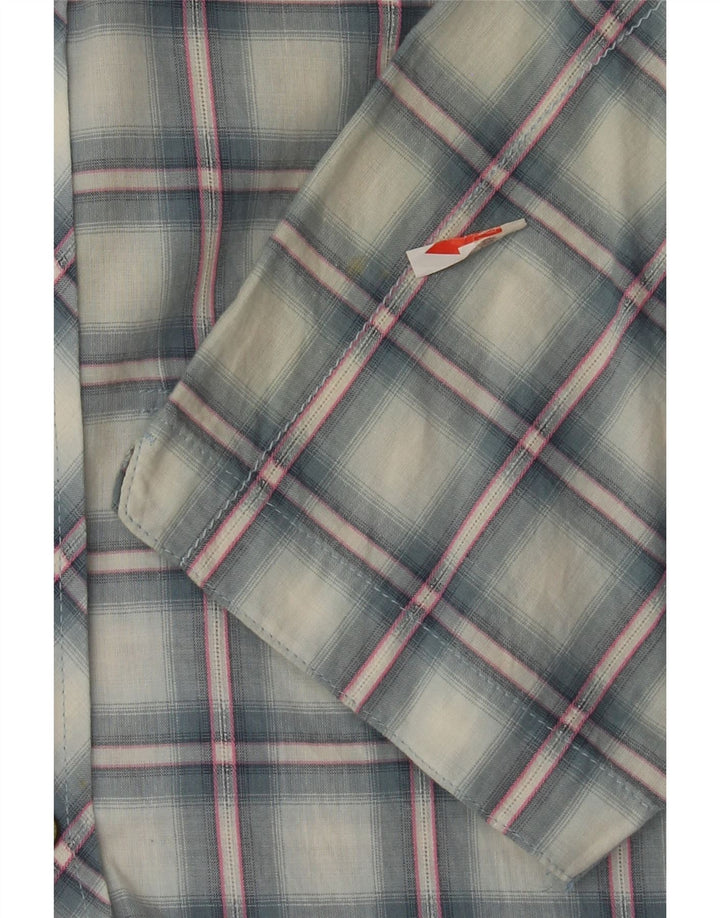Levi's Herren-Kurzarmhemd aus mittelblau karierter Baumwolle