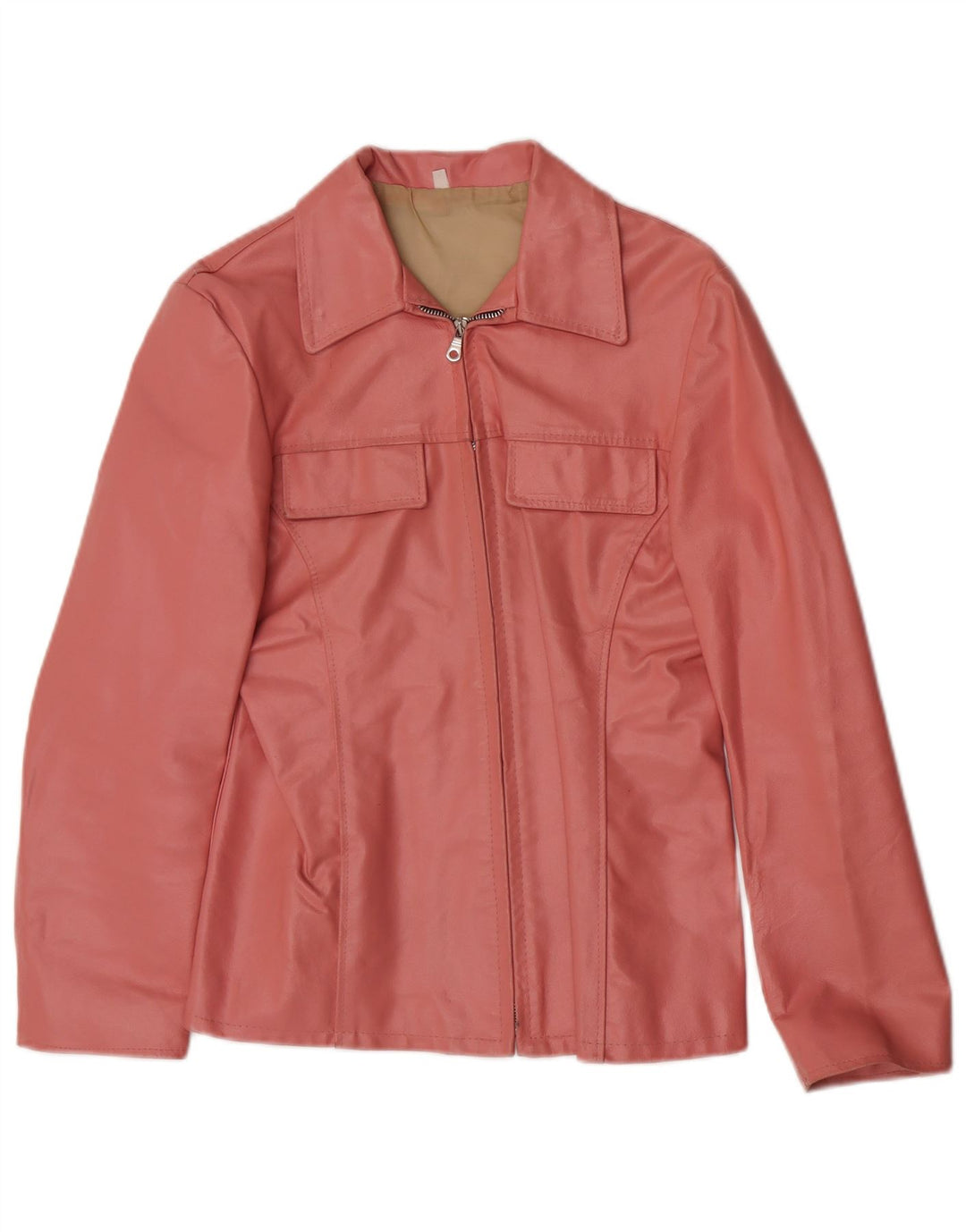 Vintage Damen Lederjacke UK 14 Large Pink