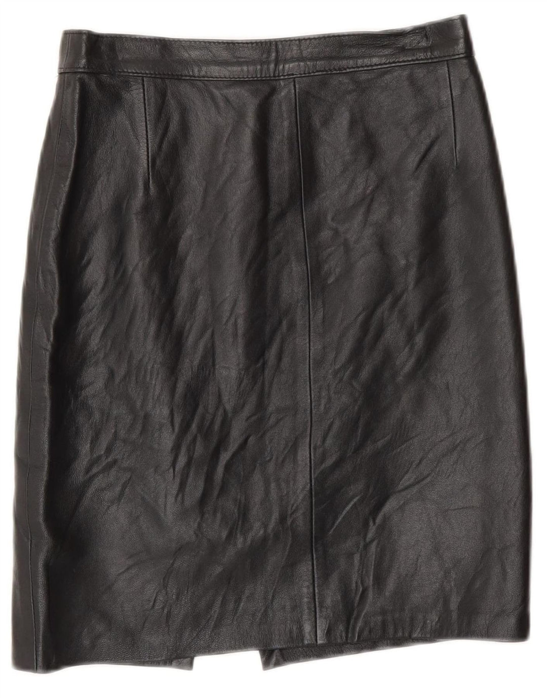 Vintage Damen Lederrock IT 42 Medium W26 Schwarz