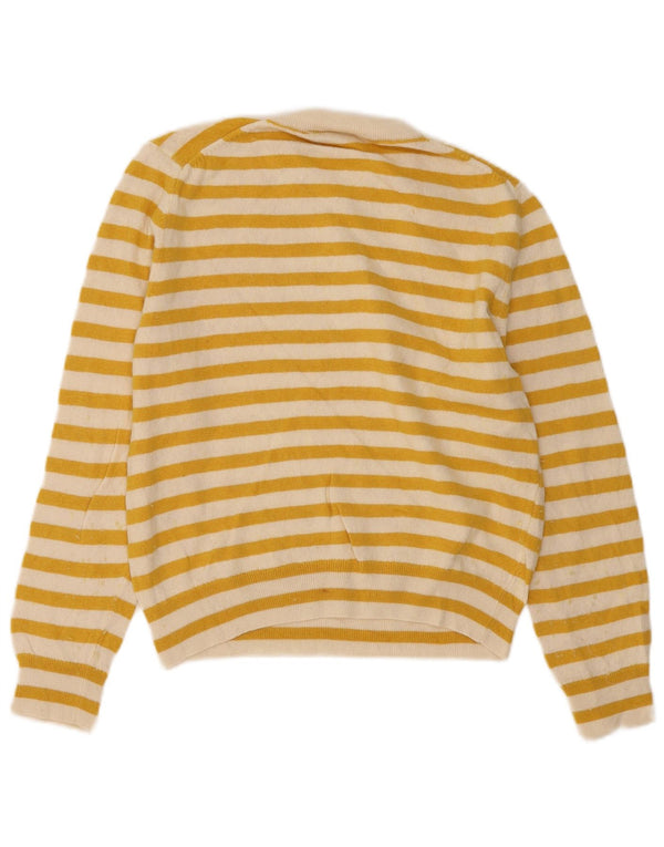 Zara Damen-Pullover mit Rundhalsausschnitt, Gr. 10, klein, gelb gestreift