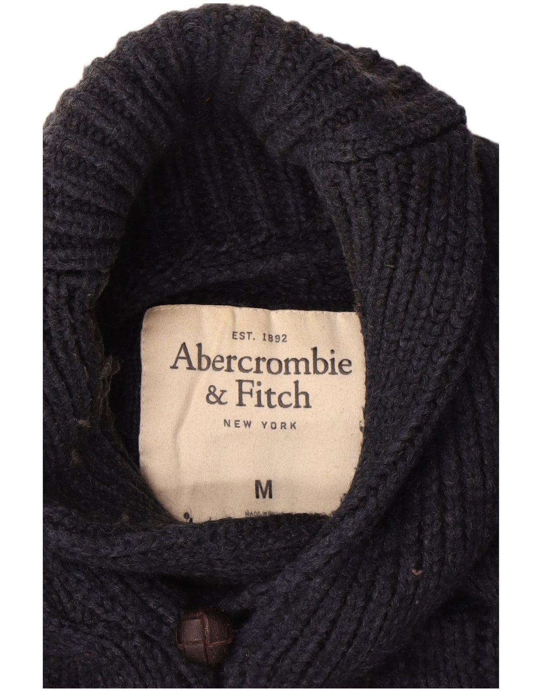 Abercrombie & Fitch Herren-Pullover mit Schalkragen, mittlere marineblaue Wolle