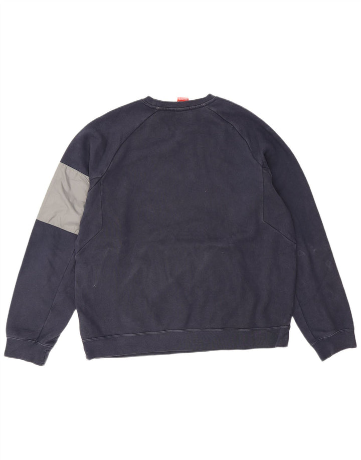 Nike Herren-Sweatshirt-Pullover, groß, marineblau, Colourblock-Baumwolle