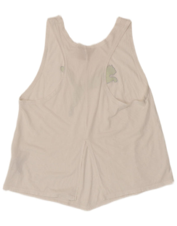 Puma Damen Graphic Vest Top UK 14 Large Weiß Polyester