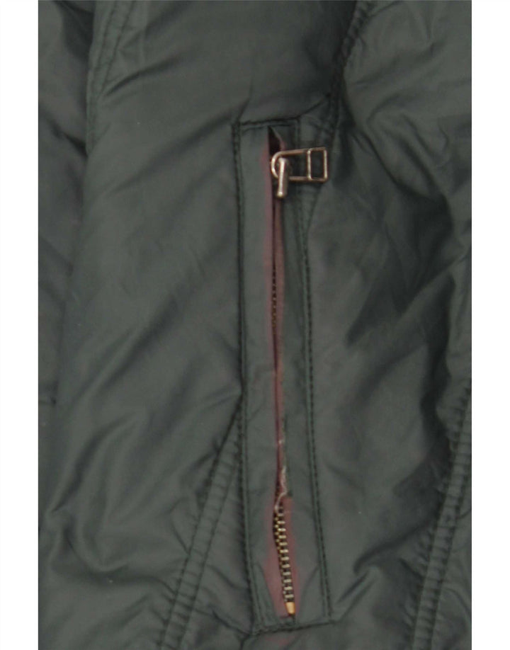 Zara Herren Wattierte Jacke UK 40 Großes grünes Nylon