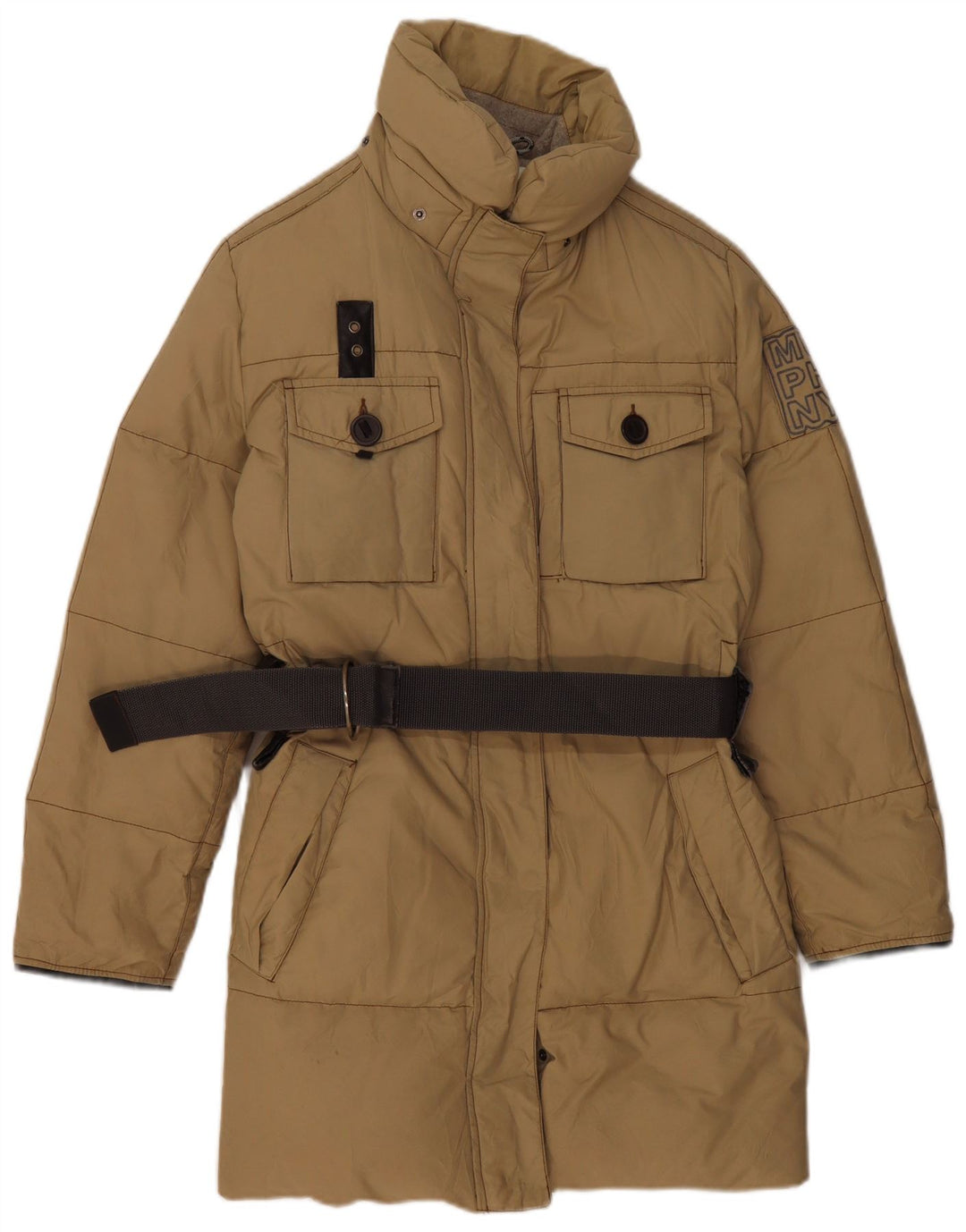 Murphy & Nye Wattierter Damenmantel mit Kapuze, UK 14, Medium Khaki, Polyamid