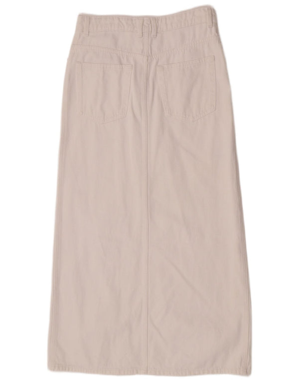 Mango Damen Jeansrock Medium W30 Weiße Baumwolle