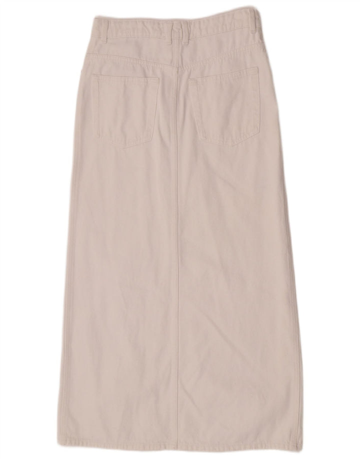 Mango Damen Jeansrock Medium W30 Weiße Baumwolle
