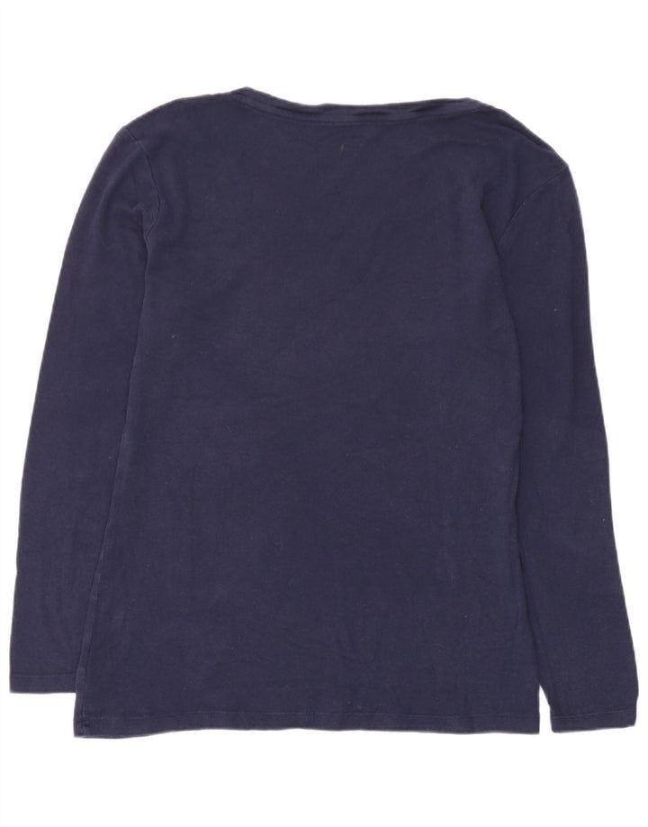 Gap Damen Top Langarm UK 14 Large Marineblau Baumwolle