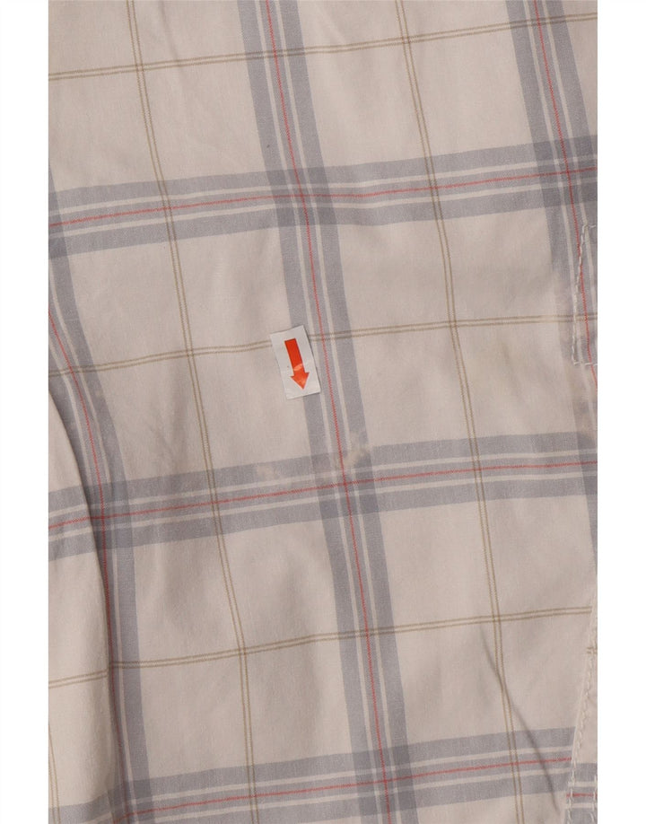 CALVIN KLEIN Herren Cargoshorts W32 Mittelweiß karierte Baumwolle