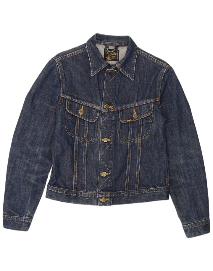 Lee Damen Jeansjacke UK 14 Große blaue Baumwolle