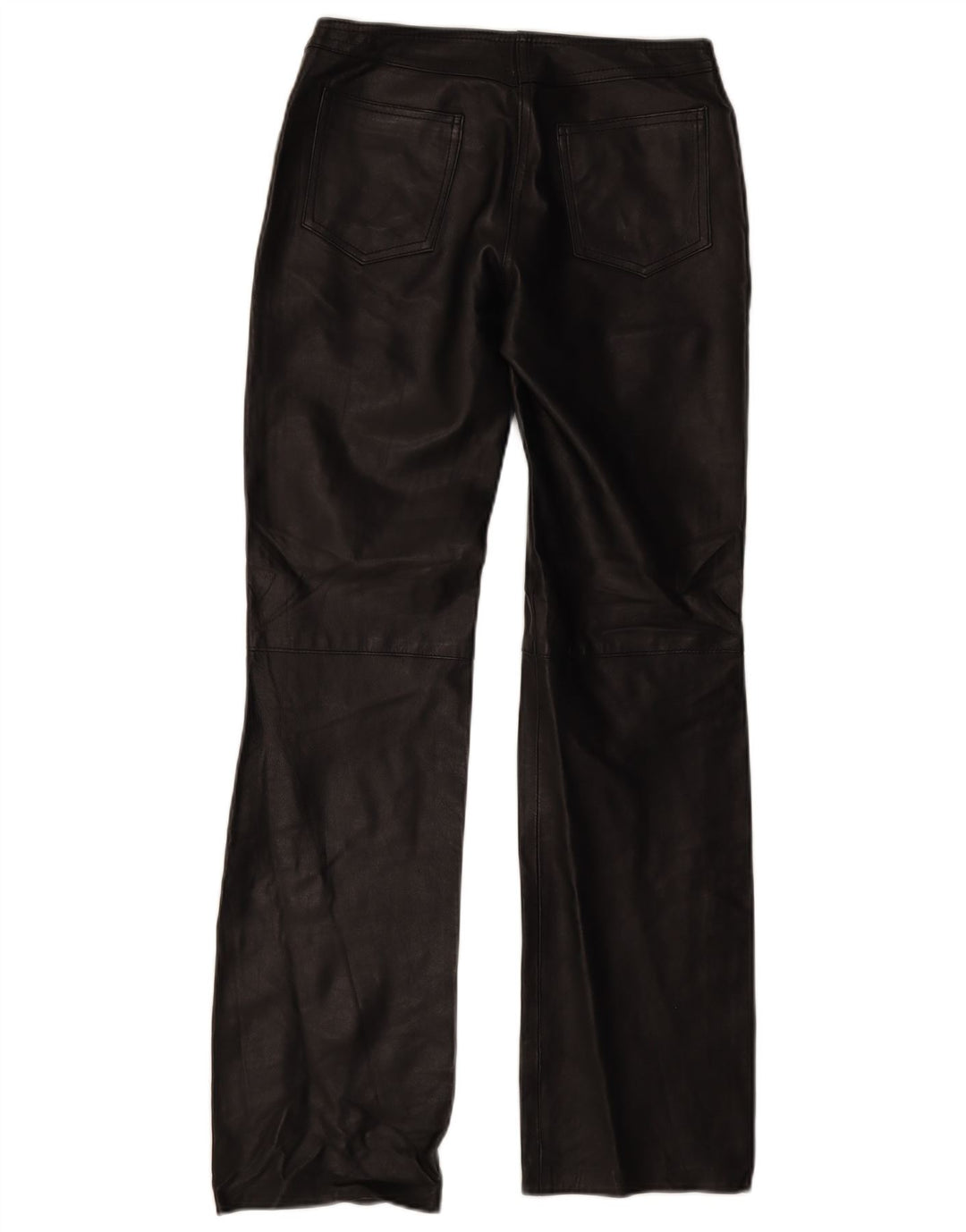 XETRA Damen Bootcut-Lederhose IT 42 Medium W28 L32 Schwarz