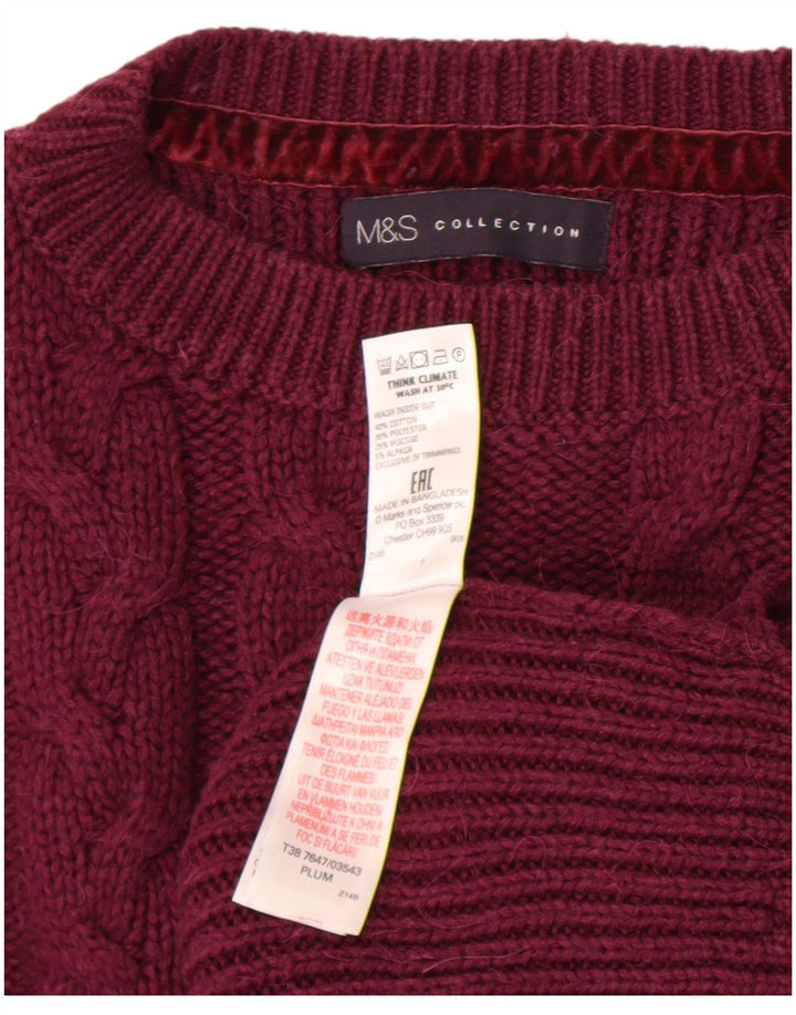 Marks & Spencer Damen-Pullover mit Rundhalsausschnitt, Gr. 14, mittleres Kastanienbraun