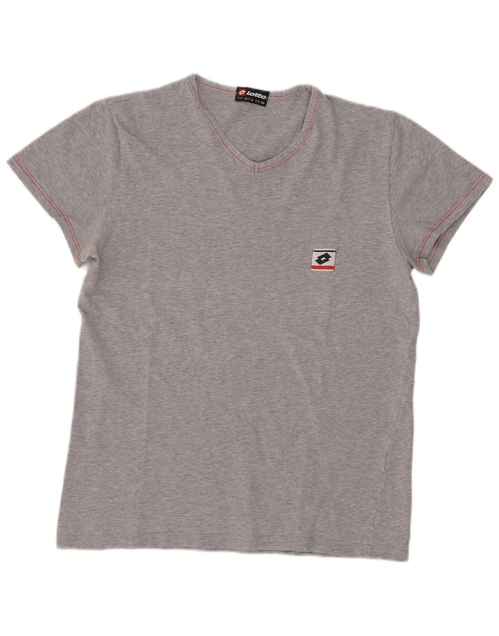 Lotto Damen T-Shirt Top UK 12 Mittelgraue Baumwolle