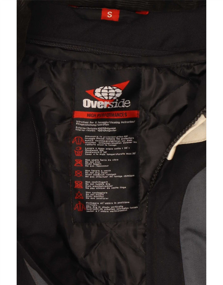 Vintage Herren Racer Jacke UK 36 Small Schwarz Colourblock Polyamid