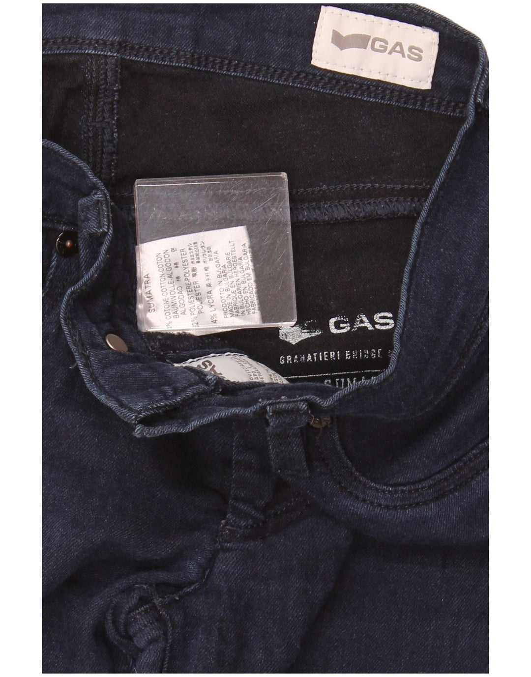 GAS Damen Sumatra Slim Jeans W25 L32 Marineblau Baumwolle