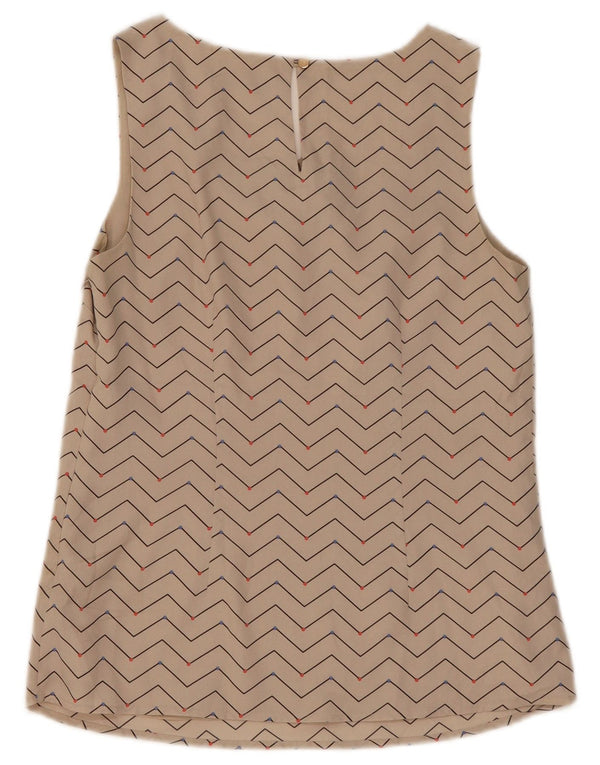 Ärmelloses Blusenoberteil für Damen von Oasis, Gr. 40, Größe S, Beige, geometrisch