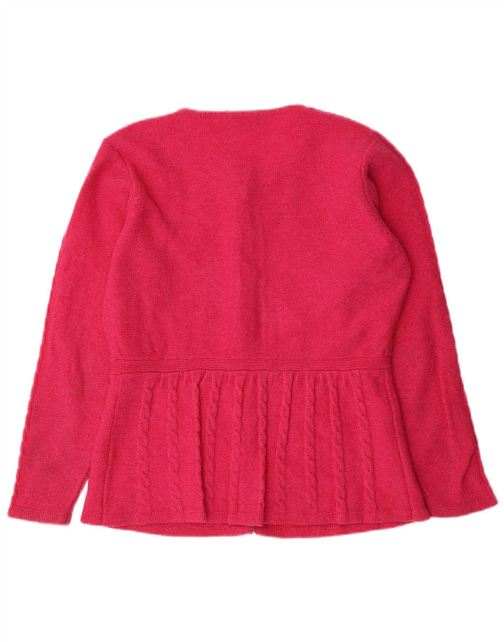 TULCHAN Damen-Cardigan-Pullover UK 16 Große rosa Lammwolle