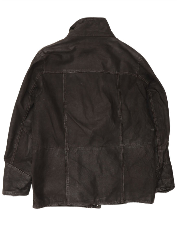 Vintage Herren Lederjacke IT 52 XL Schwarz