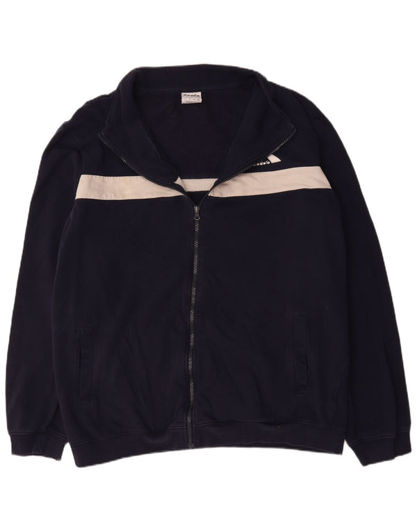 Diadora Herren-Trainingsanzug-Oberteil, Jacke, 3XL, marineblau, Colourblock-Baumwolle