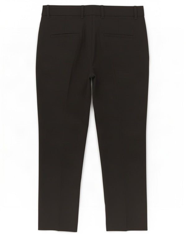 Zara Womens Slim Cropped Trousers EU 38 Small W28 L25 Black Cotton