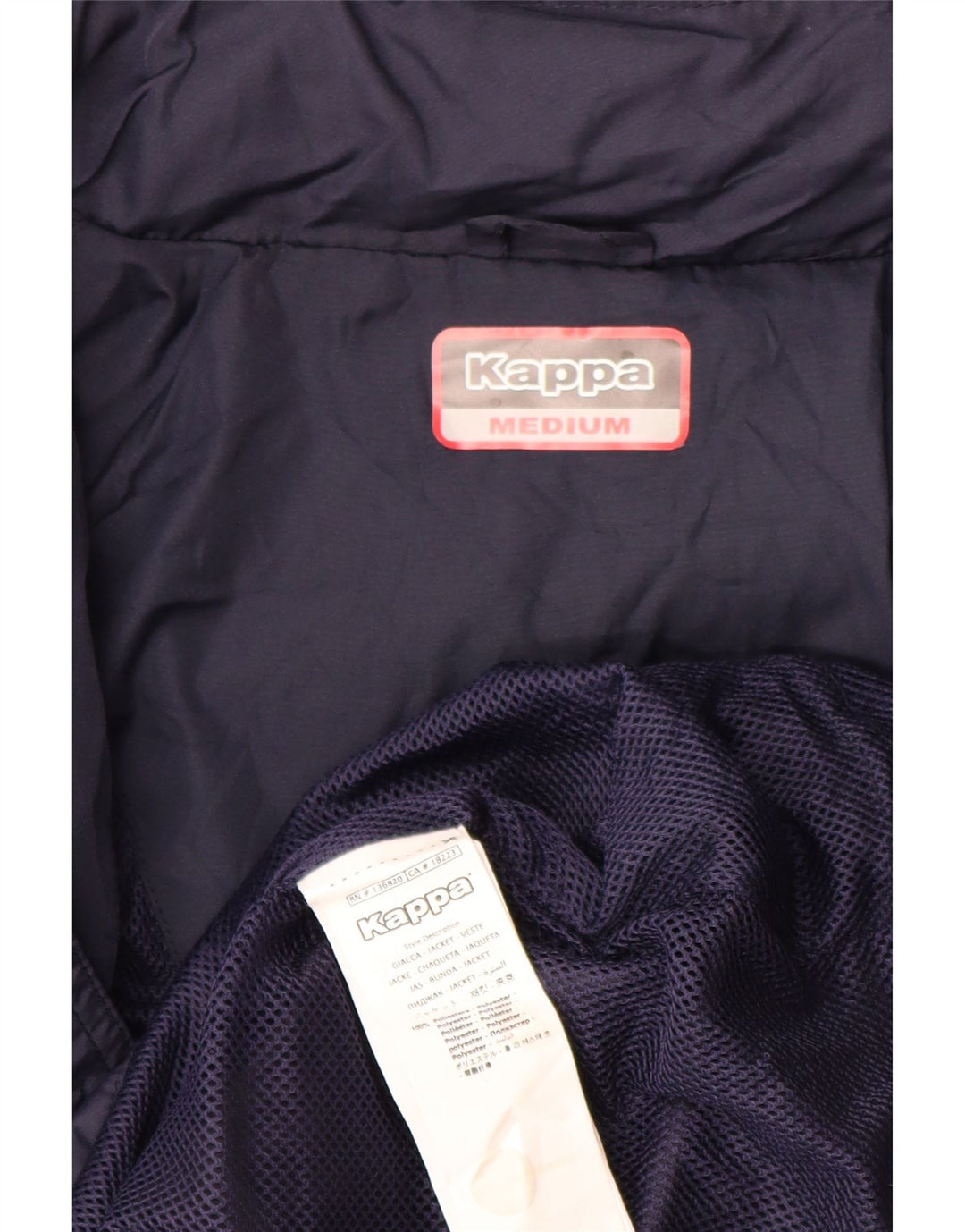 KAPPA Herren-Trainingsanzug mit grafischer Kapuze, mittleres Marineblau, Polyester