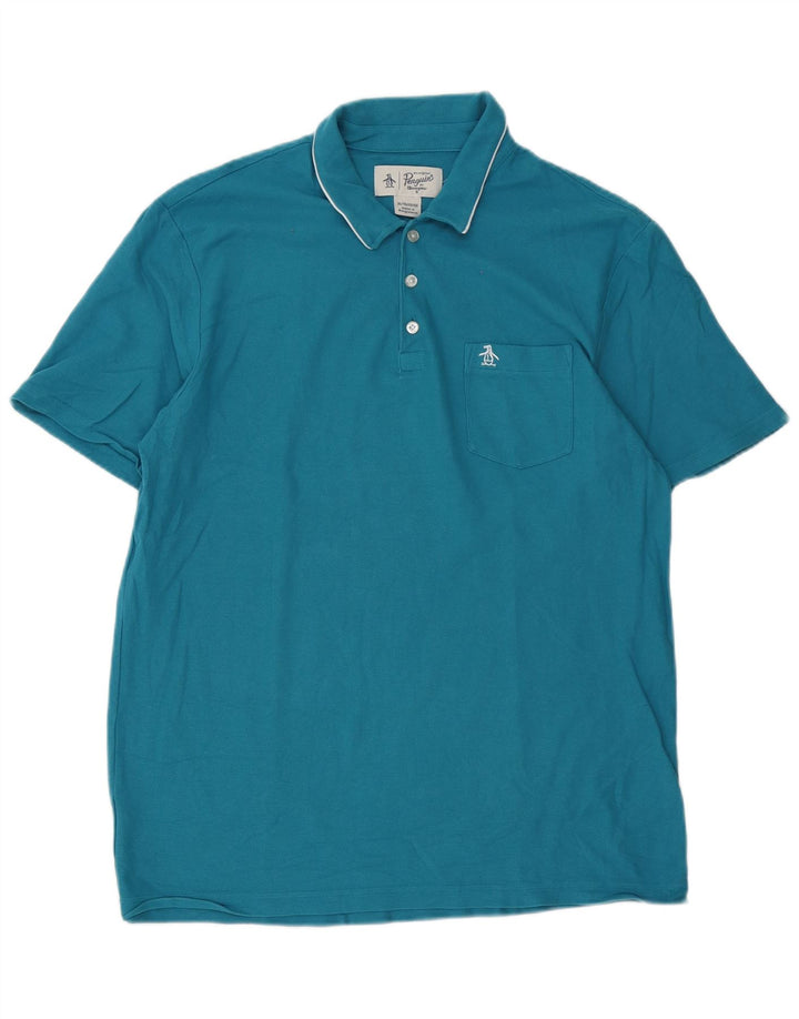 Penguin Herren Poloshirt XL Blau Baumwolle