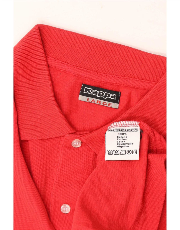 Kappa Herren-Poloshirt, große rote Baumwolle