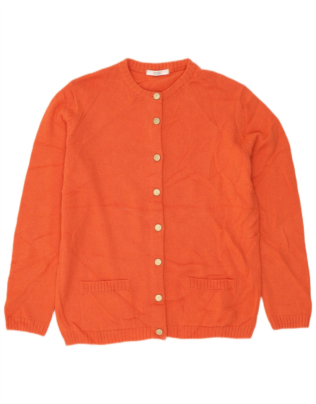 MARKS & SPENCER Damen Strickjacke UK 12 Mittelorange Acryl