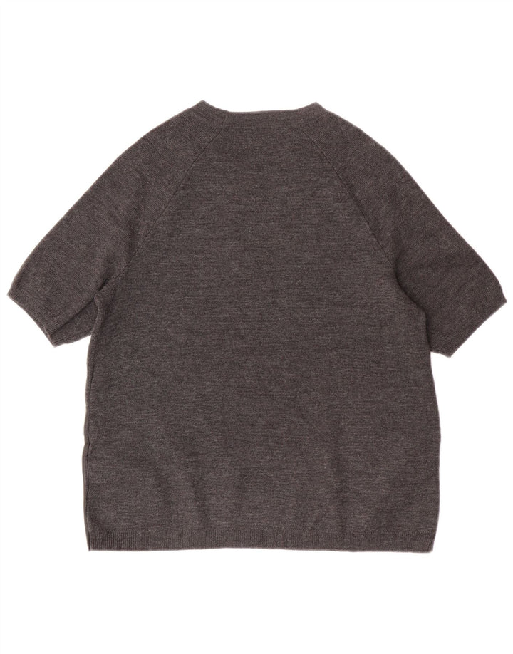 J. CREW Damen-Pullover, übergroß, Rundhalsausschnitt, Gr. 6, XS, Grau